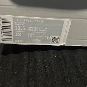 Brand new in the box Nike Air Air force one Sneakers.